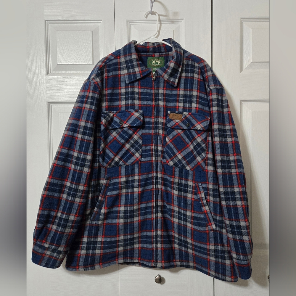 Insulated Plaid Button Up Jacket Shirt Shacket, XL, Stillwater Supply Company